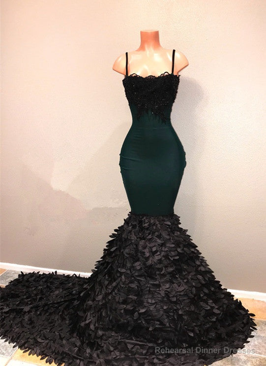 Spaghetti-straps prom dress, mermaid evening party gowns on sale Secondary image
