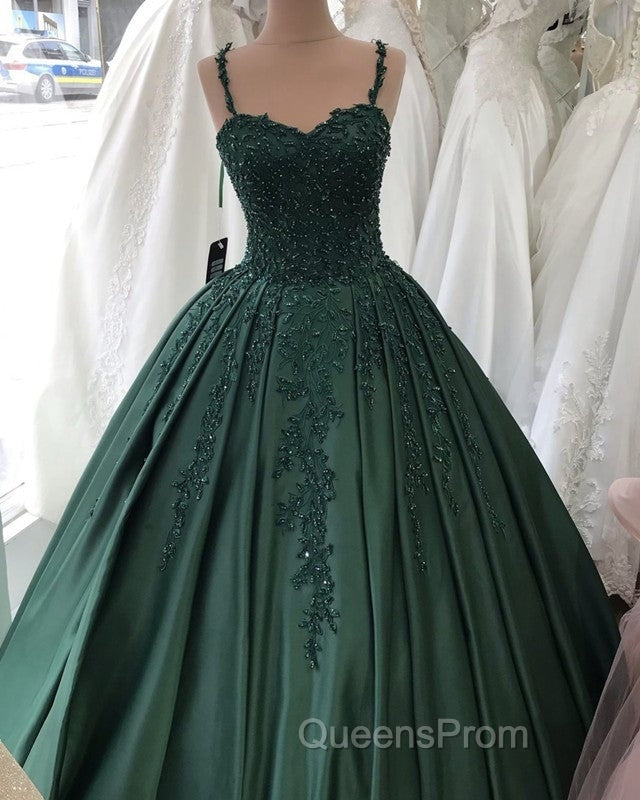 Spaghetti Straps Quinceanera Dress Sweetheart Ball Gown Lace Beaded