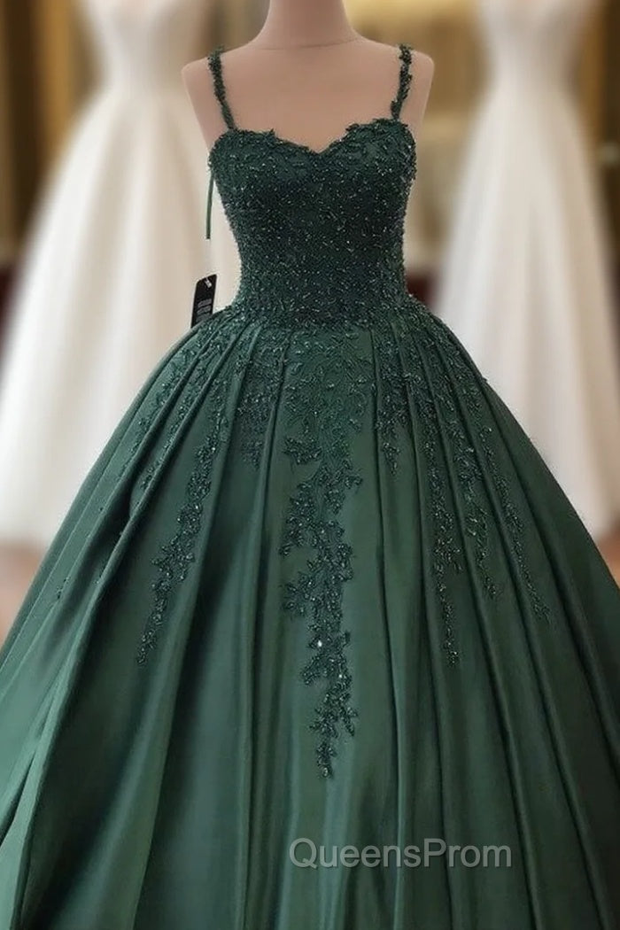 Spaghetti Straps Quinceanera Dress Sweetheart Ball Gown Lace Beaded Main image