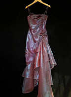 Spaghetti Straps Scoop Homecoming Dress, Mermaid Ruffled Classy Prom Dress