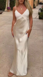 Champion Spaghetti Straps Sheath Long Classy Prom Dress