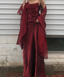Spaghetti Straps Simple Burgundy Long Classy Prom Dress