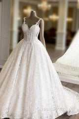 Spaghetti Straps Sweetheart Ball Gowns Wedding Dress