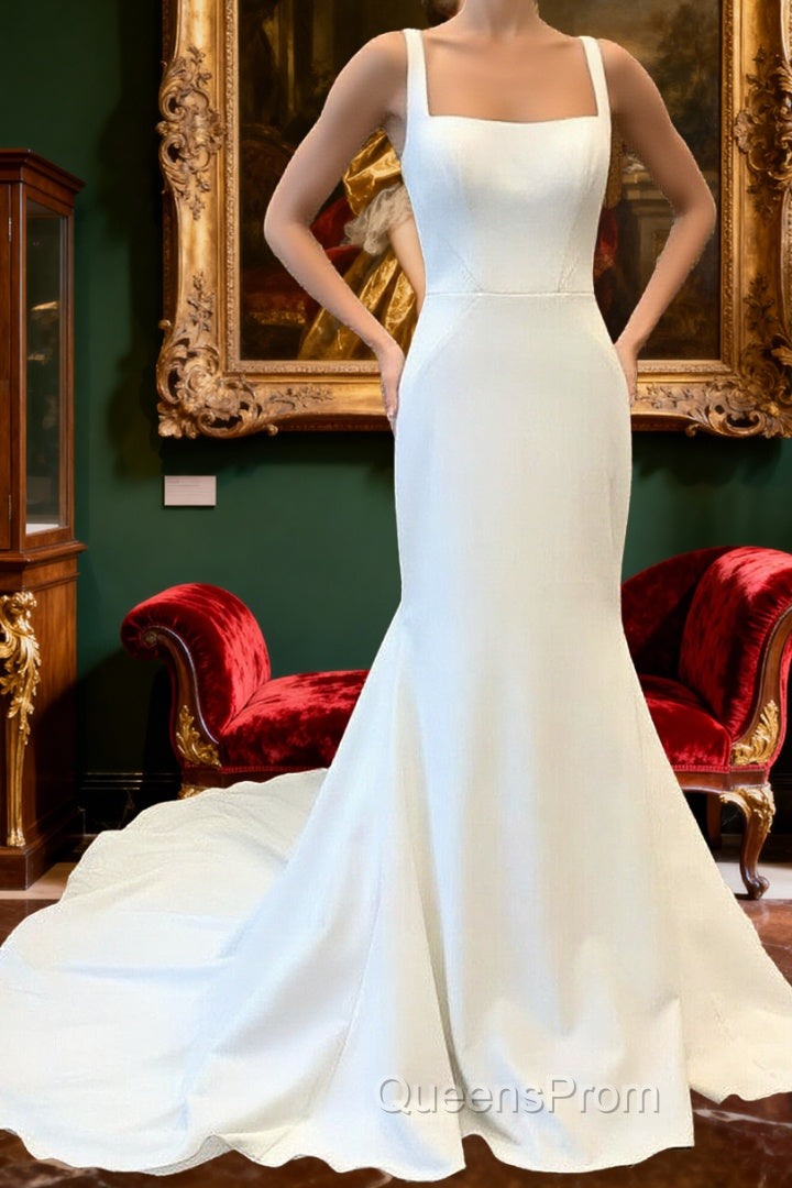 Spandex Straps Sweep Train Trumpet Mermaid Wedding Dress Main image