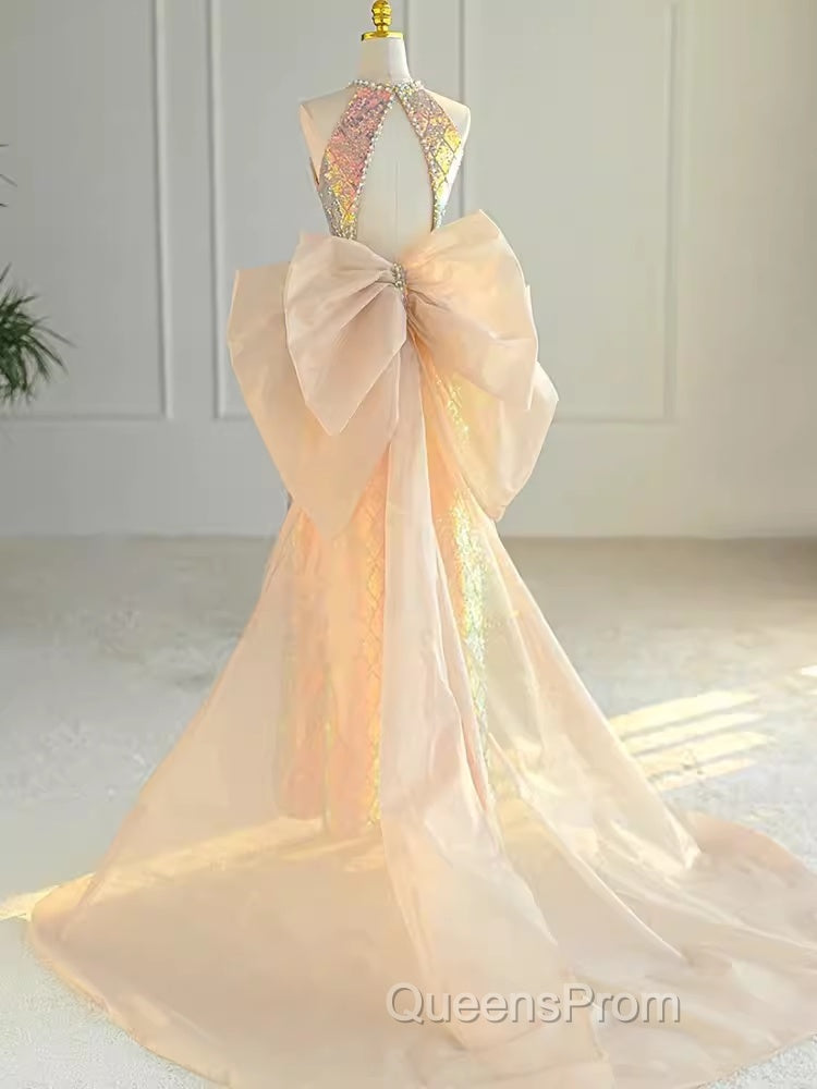 Sparkle A Line Scoop Neckline Sequin Gold Long Evening Prom Dress Secondary image