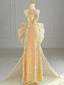 Sparkle A Line Scoop Neckline Sequin Pink Long Classy Prom Dress