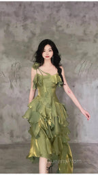 Sparkle Ruffle Evening Prom Dress Causal Birthday Dress Dance Party Dress