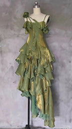 Sparkle Ruffle Evening Prom Dress Causal Birthday Dress Dance Party Dress