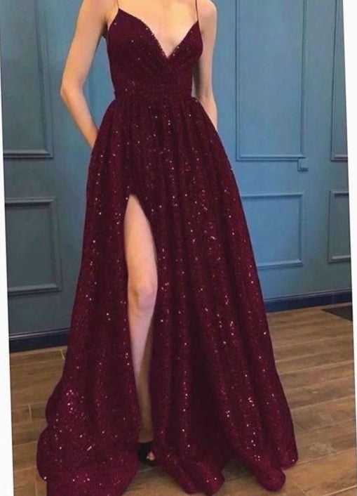 Neck A Line Full Length Classy Evening Dress Secondary image