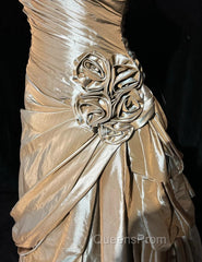 Sparkling A-Line V-Neck Satin Backless Long Evening Prom Dress Evening Dress Graduation Evening Prom Dress