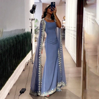 Sparkly Blue Classy Evening Dress Cape Long Mermaid Classy Prom Dress Classy Evening Dress Wedding Dress