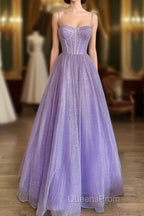 Sparkly Corset Evening Prom Dress Long Sweetheart Spaghetti Straps
