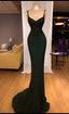 Sparkly Mermaid Spaghetti Straps Sleeveless Sequin Dark Green Classy Prom Dress Long Classy Prom Dress