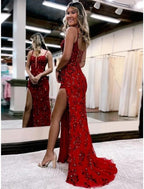 Mermaid /Trumpet Prom Gown Open Back Classy Prom Dress