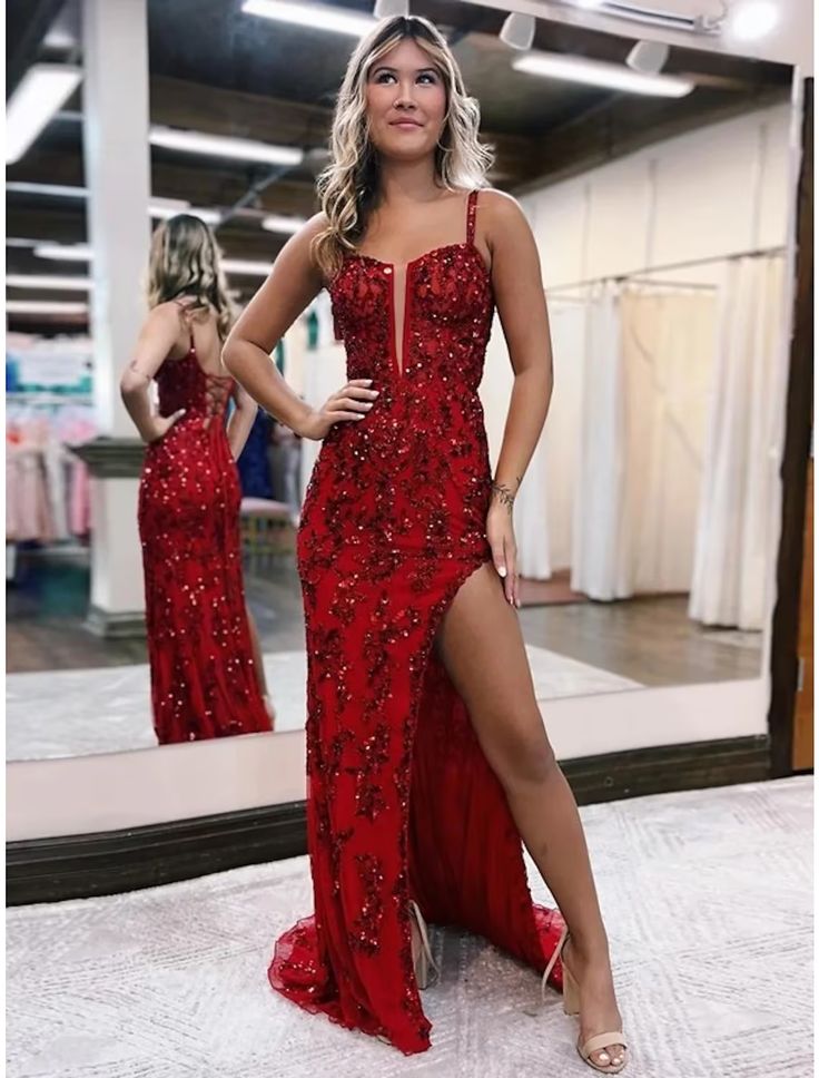 Mermaid /Trumpet Prom Gown Open Back Classy Prom Dress