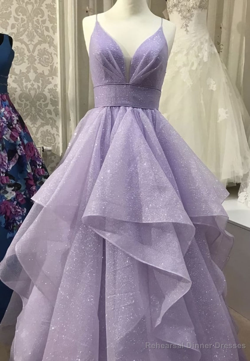 Sparkly Ruffled Tulle Prom Press Long,Event Dresses Elegant Main image