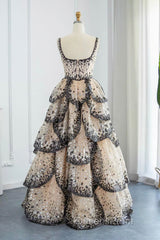 Sparkly Sequin Tiered Ruffles Elegant Women Party Formal Dress