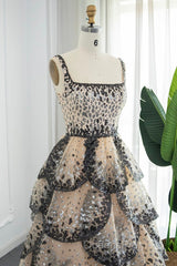 Sparkly Sequin Tiered Ruffles Elegant Women Party Formal Dress