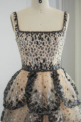 Sparkly Sequin Tiered Ruffles Elegant Women Party Formal Dress