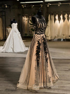 Special A-Line/Princess Crew Sleeveless Applique With Beading Organza Floor-Length Wedding Dress