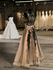 Special A-Line/Princess Crew Sleeveless Applique With Beading Organza Floor-Length Wedding Dress