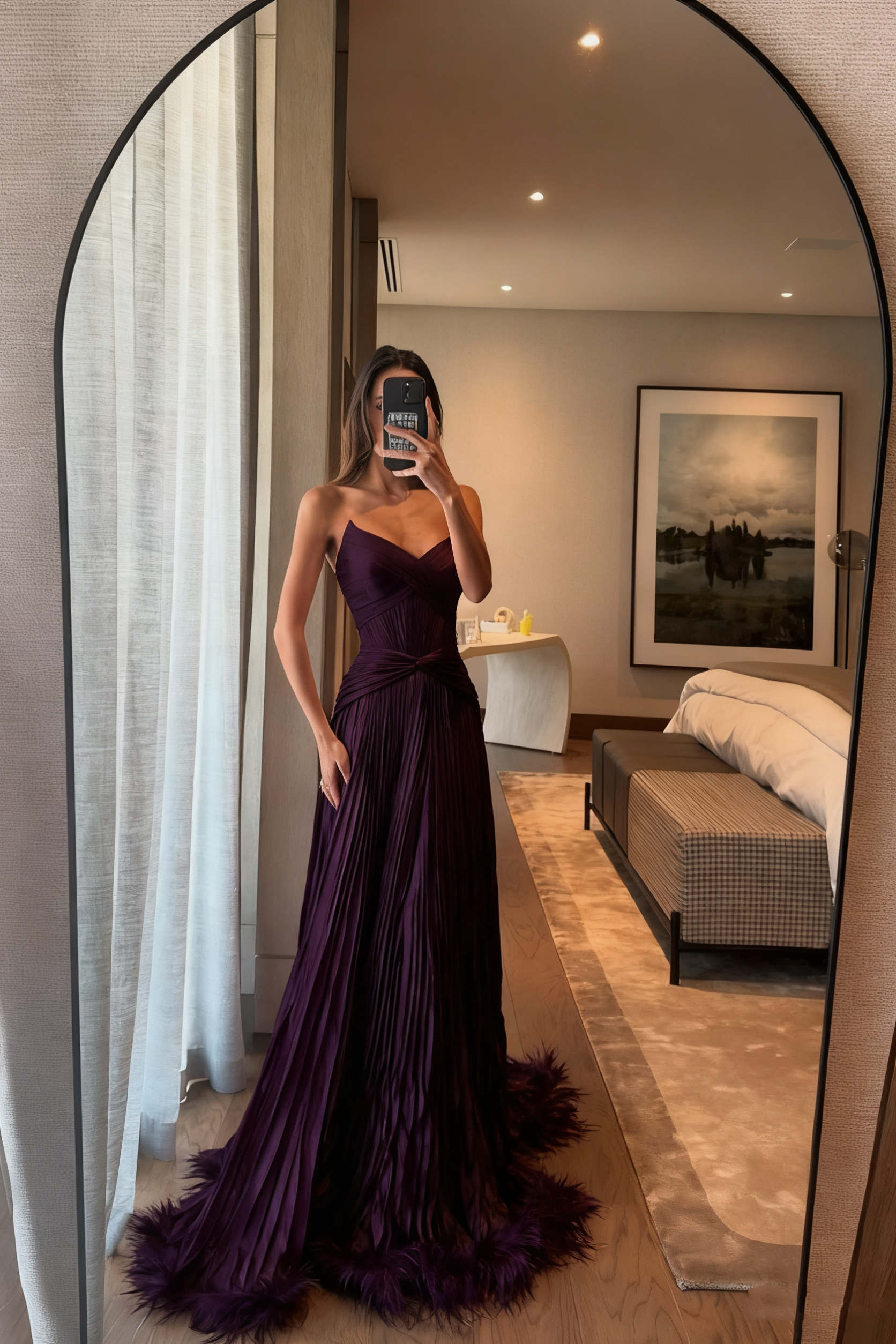 Special A Line Sweetheart Pleated Chiffon Pink Sleeveless Feathers Long Classy Prom Dress Inspo Classy Prom Gown