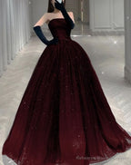 Strapless A-line Tulle Prom Dress,Chic Evening Dress