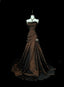Strapless Brown Vintage Classy Evening Dress, Sleeveless Long Party Gowns