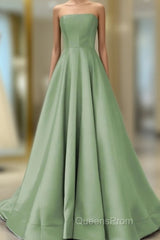 Strapless Corset Floor Length Satin Dress