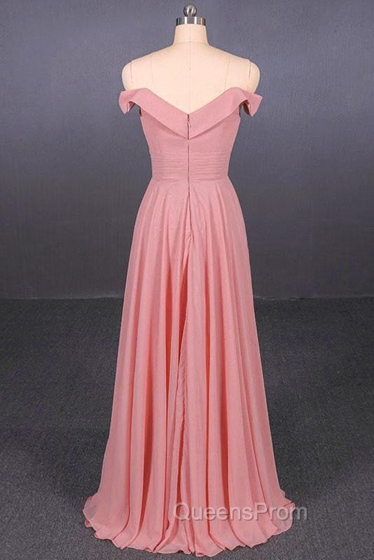 Strapless Floor Length Chiffon Pink Evening Prom Simple A Line Bridesmaid Dress Secondary image