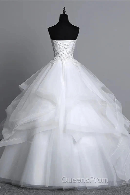 Strapless Layers Wedding Gown With Appliques Beadings Secondary image