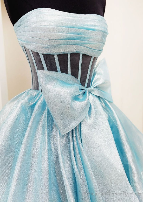 Strapless Long Prom Dress with Bow and Ruffle Skirt Secondary image