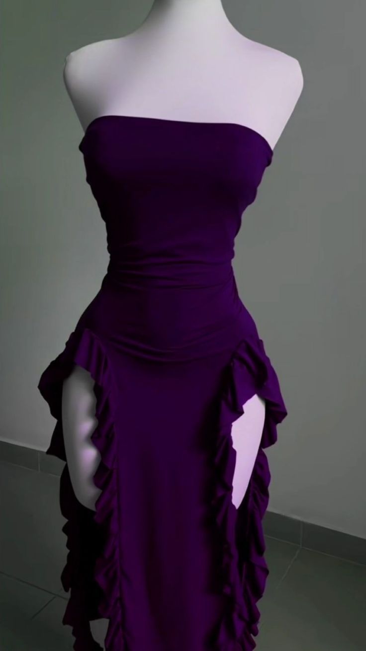Strapless Midi Length Ruffle Classy Prom Dress Sexy Classy Evening Dress
