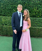Strapless Pink Long Classy Prom Dress Classy Evening Classy Party Gown