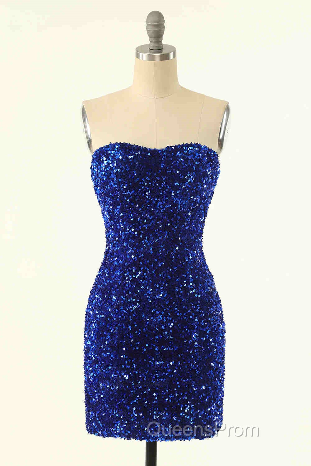 Strapless Pink Sequined Bodycon Homecoming Dress Secondary image