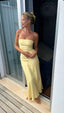 Strapless Classy Prom Dress Yellow Classy Evening Dress