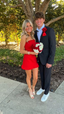 Strapless Red Short Classy Prom Dress Homecoming Dress