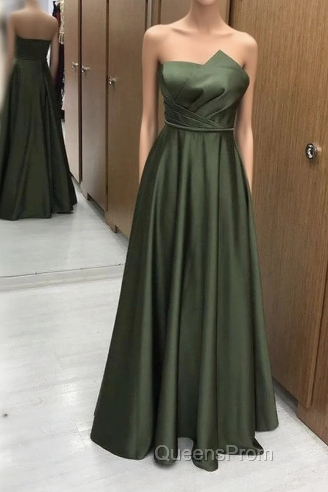 Strapless Satin Floor Length Bridesmaid Dress Main image