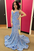 Strapless Sequins Black Mermaid Prom Dress