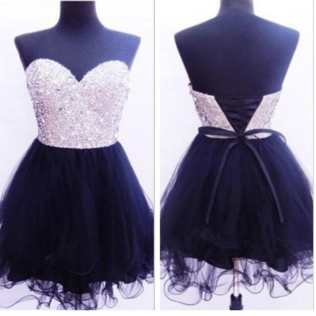 strapless sweetheart mini freshman for teens sparkly cute homecoming Classy Prom gowns Dress Main image