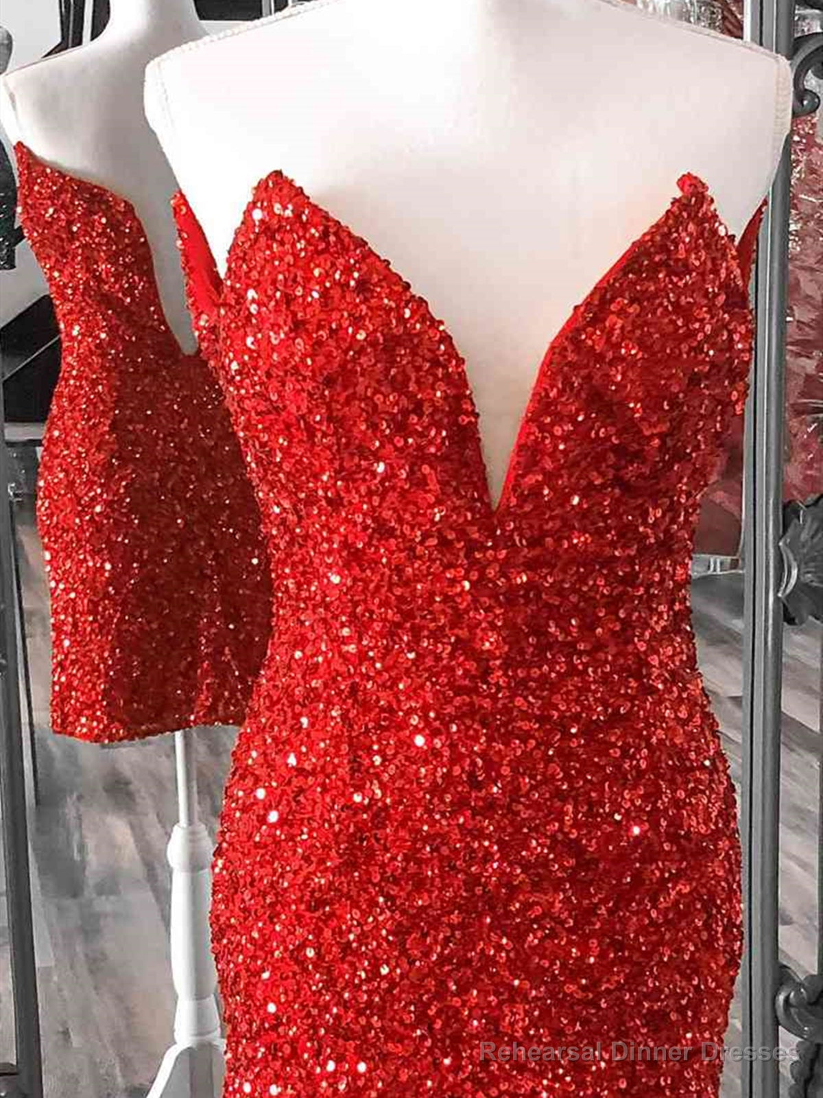 Strapless Tight Red Pink Short Prom Dresses, Short Strapless Red Pink Formal Homecoming Dresses Secondary image
