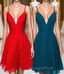 Straps A-Line Chiffon Red Pretty Homecoming Dress