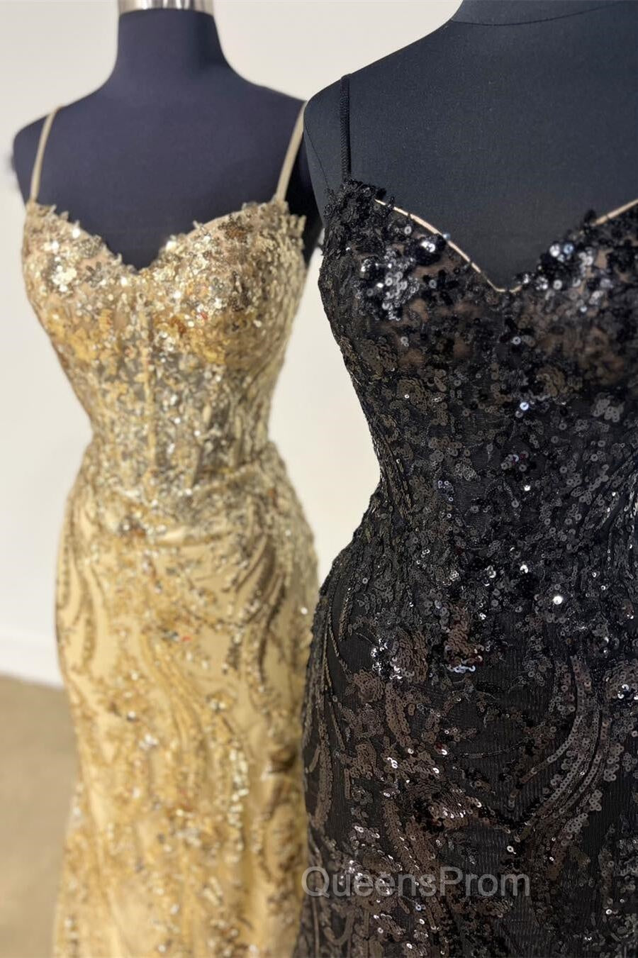 Straps Gold Sequin Mermaid Long Party Dress Secondary image