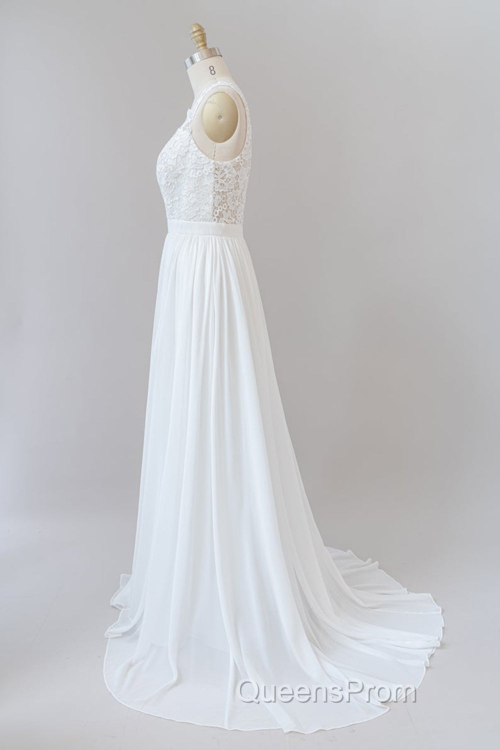 Straps Lace A-line Boho Wedding Dress