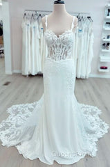 Straps Mermaid Tulle/Lace Wedding Dress
