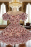 Strawberry Puffy Sleeve Corset Dress