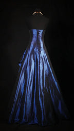 Stunning Blue Strapless Beaded Long Classy Prom Dress Classy Evening Classy Dress