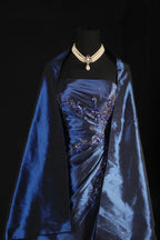 Stunning Blue Strapless Beaded Long Classy Prom Dress Classy Evening Classy Dress