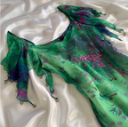 Stunning Green Double-Layered Flying Sleeves And Swaying Neck Chiffon Classy Prom Dress
