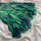 Stunning Green Double-Layered Flying Sleeves And Swaying Neck Chiffon Classy Prom Dress